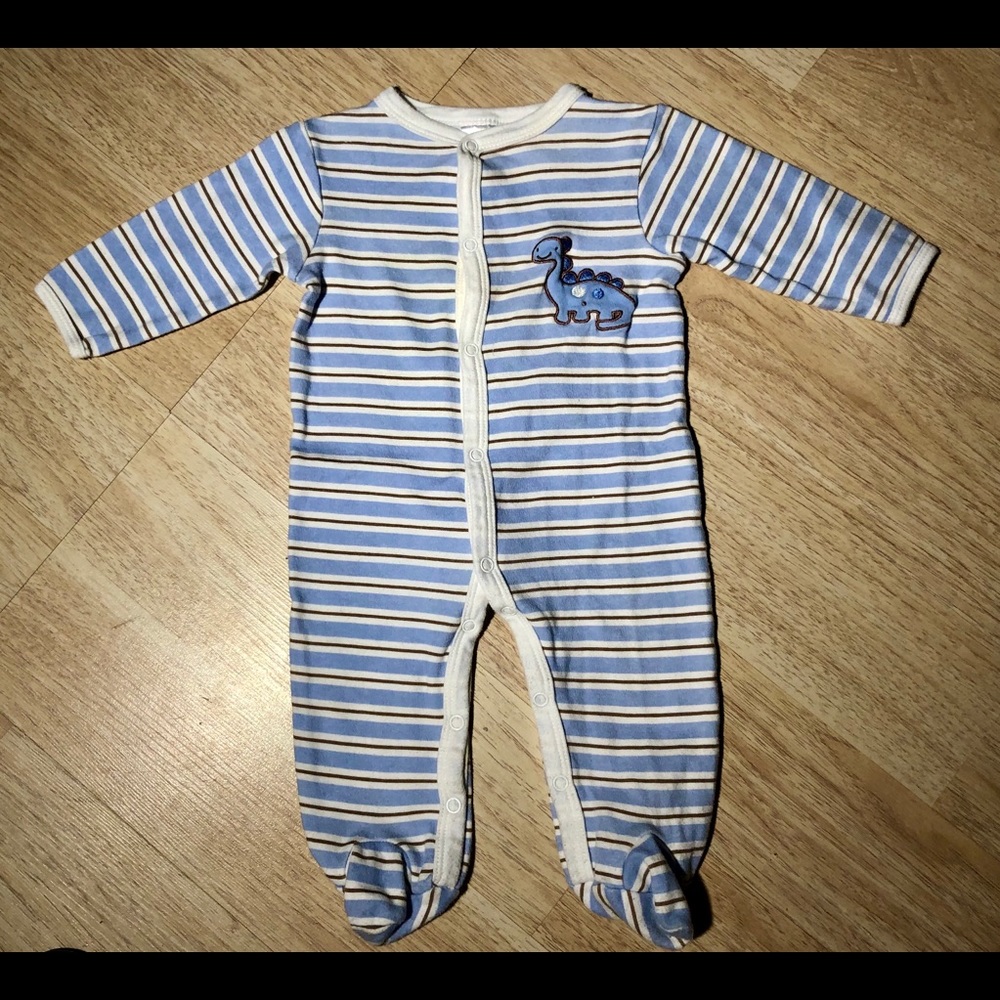 Baby Works striped Dinosaur 🦖 Footsie Pajamas